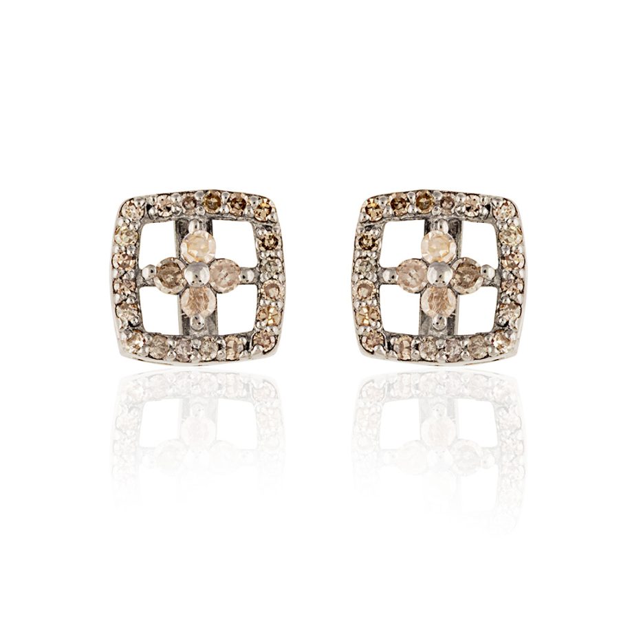 Simple Diamond Cross Stud Earring