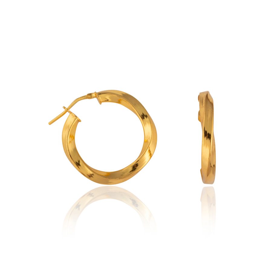 Simple Hoop Earrings with an Angular Finish