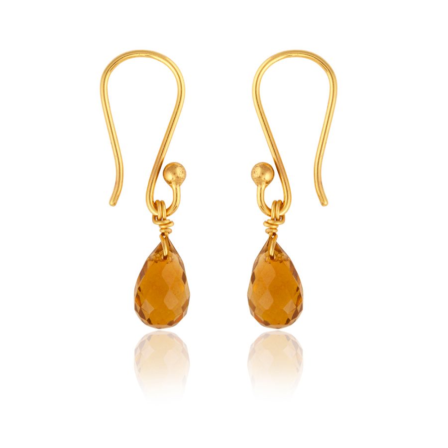 Simple Pretty Citrine Drop Earrings