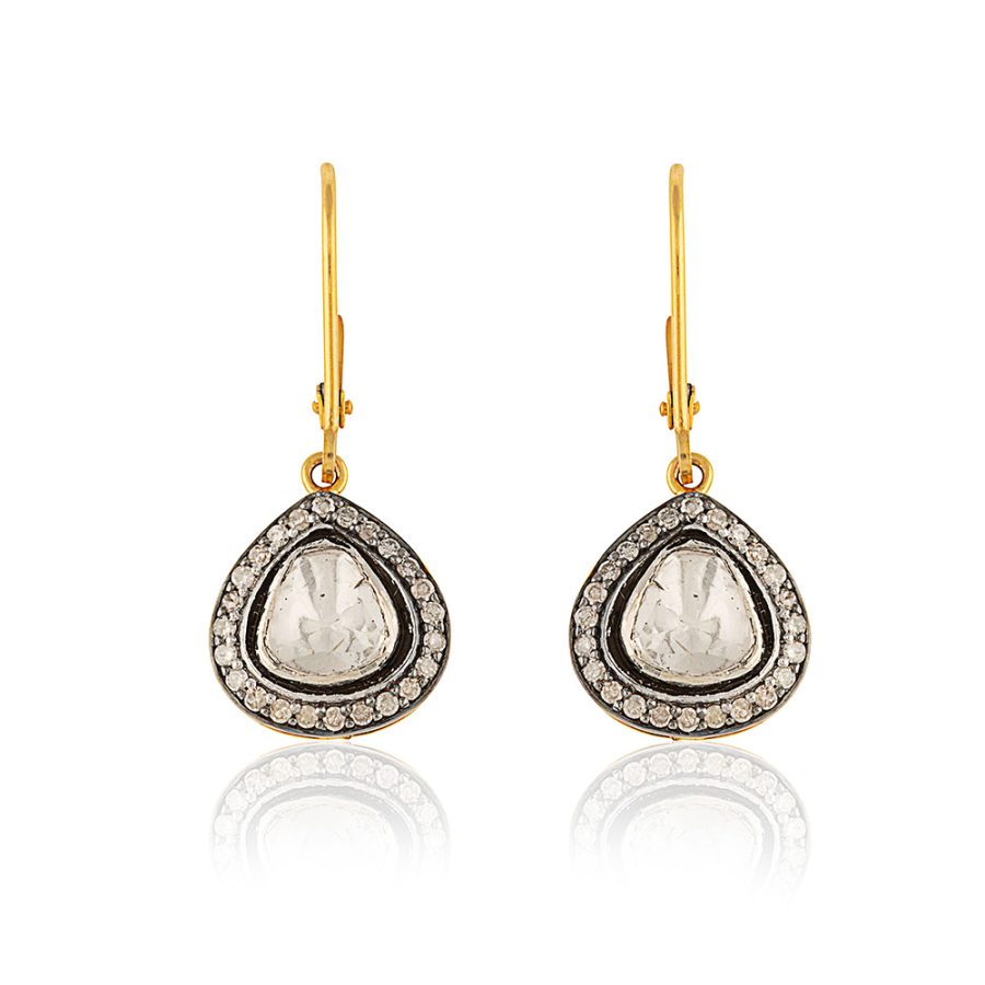 Sliced Diamond Drop Earrings
