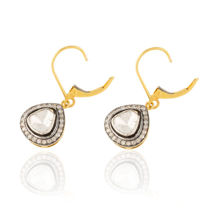 Sliced Diamond Drop Earrings