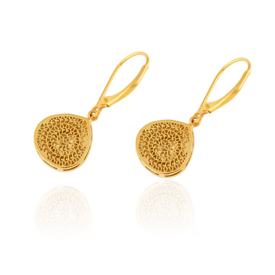 Sliced Diamond Drop Earrings - Image 3