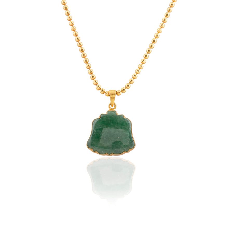 Gold Ball Strawberry Quartz Pendant