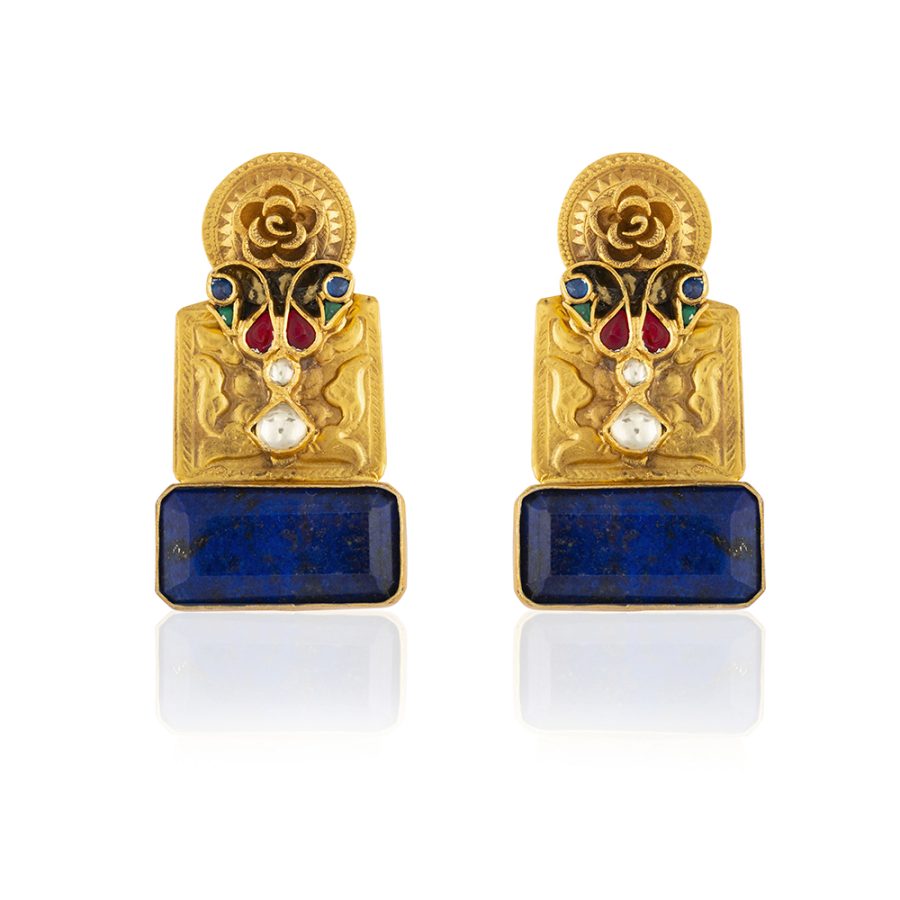 Heritage Detailed Lapis Lazuli Drop Earrings