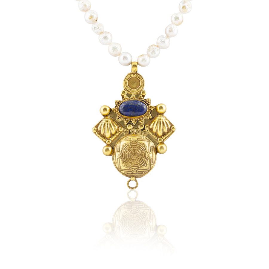 Heritage Pearl & Lapis Necklace