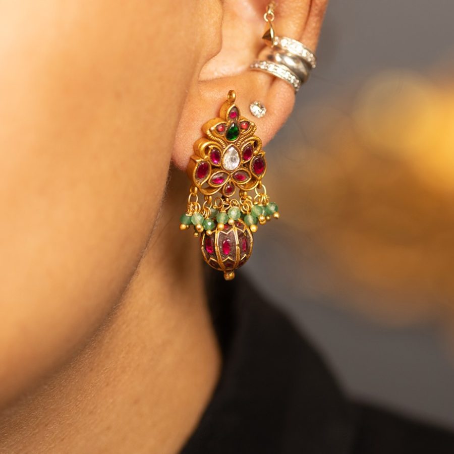 Heritage Quartz & Glass Drop Earrings
