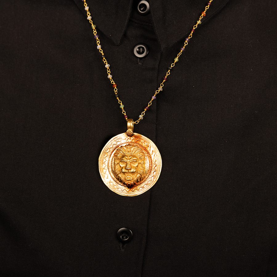 Lion Head Amulet Pendant Necklace