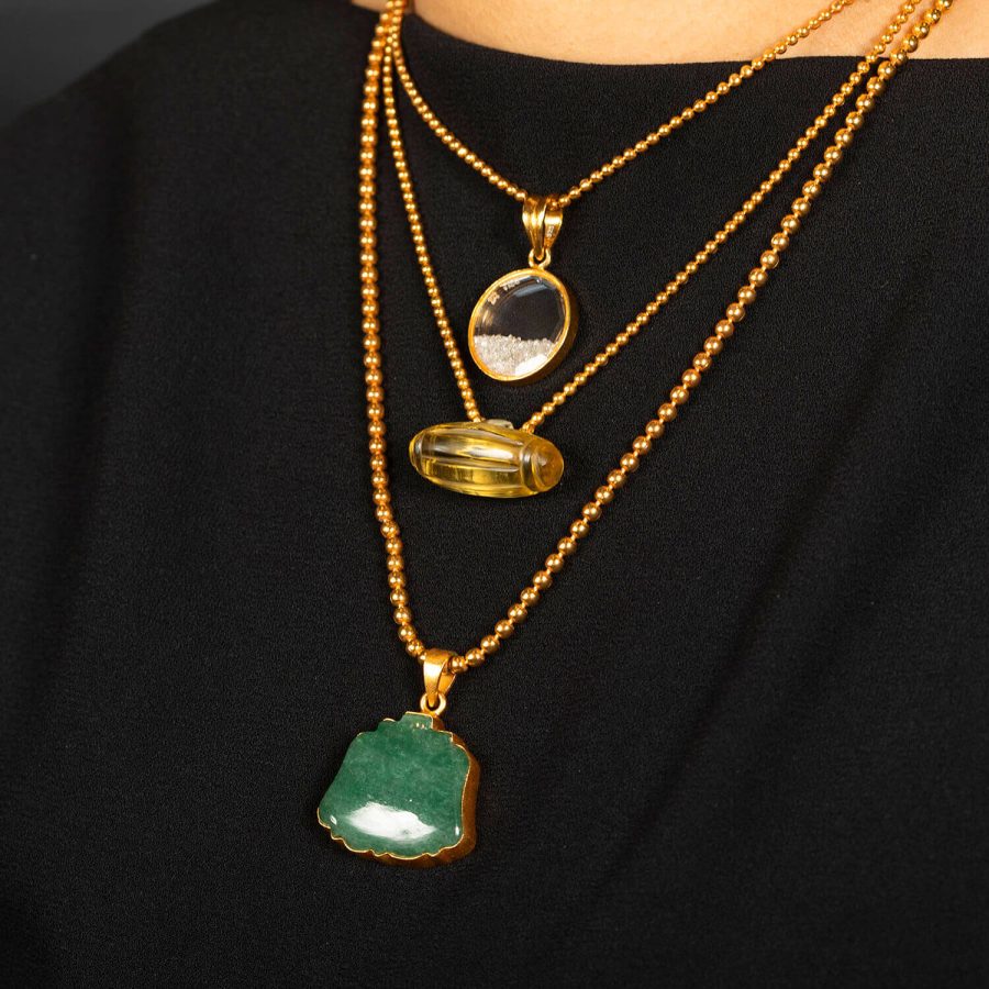 Carved Quartz Pendant Necklace