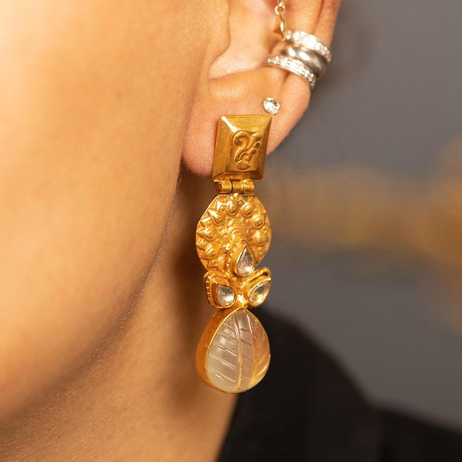 Heritage Rose Quartz Drop Earrings