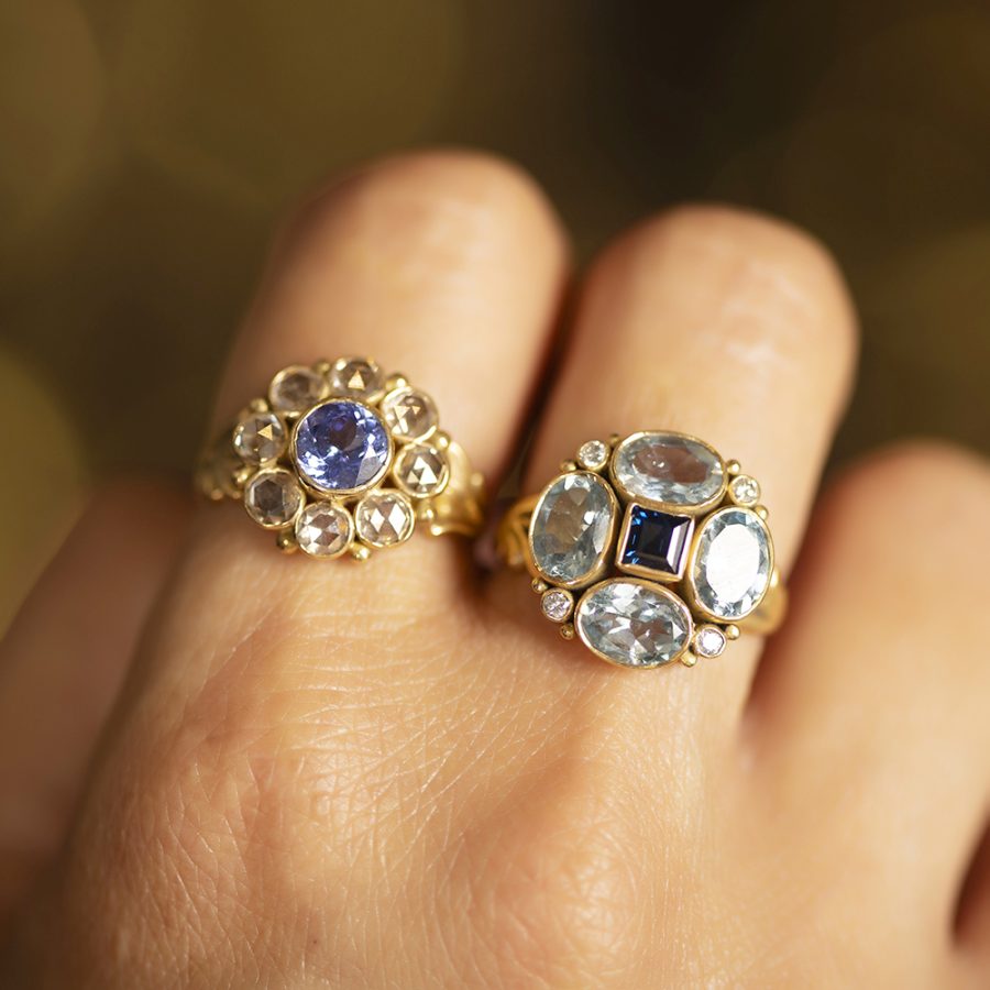 Heirloom Tanzanite & Rose Cut Diamond Ring - Image 4