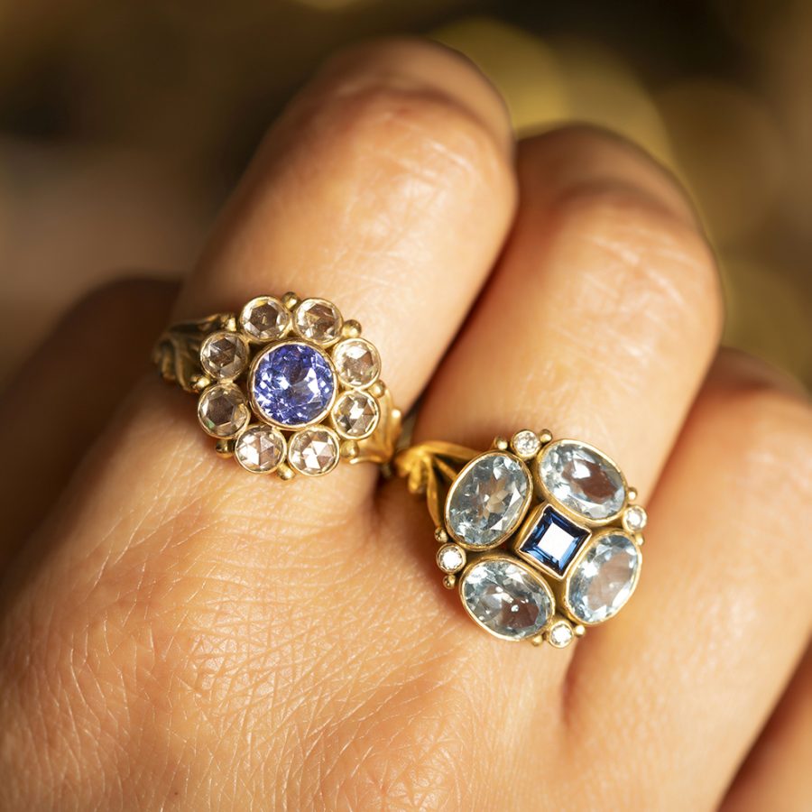 Heirloom Tanzanite & Rose Cut Diamond Ring - Image 3