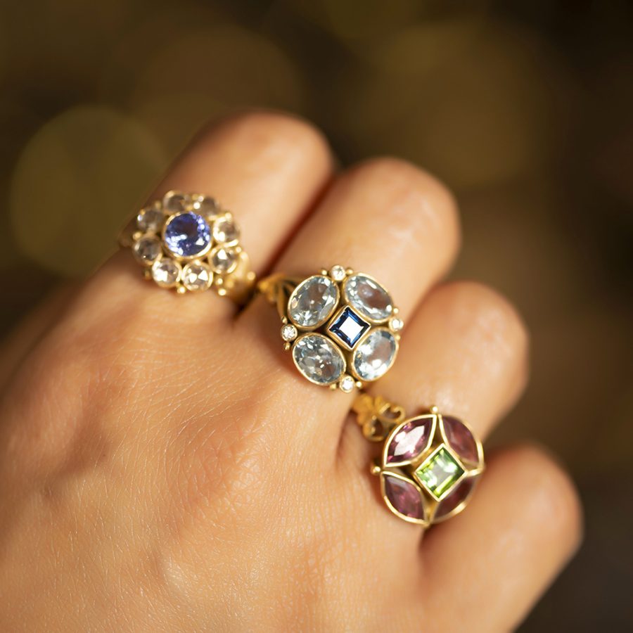 Heirloom Tanzanite & Rose Cut Diamond Ring