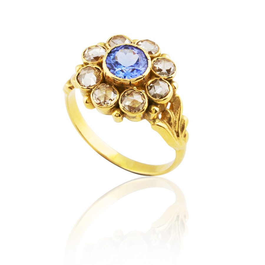 Heirloom Tanzanite & Rose Cut Diamond Ring
