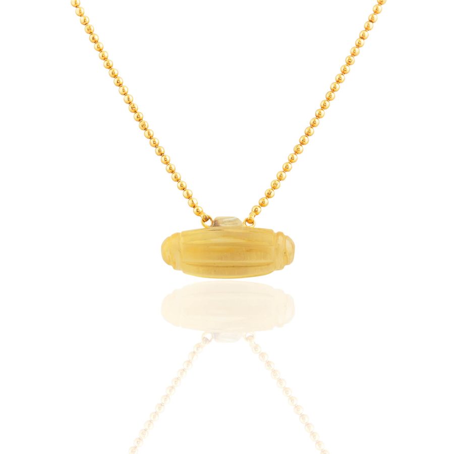 Carved Quartz Pendant Necklace