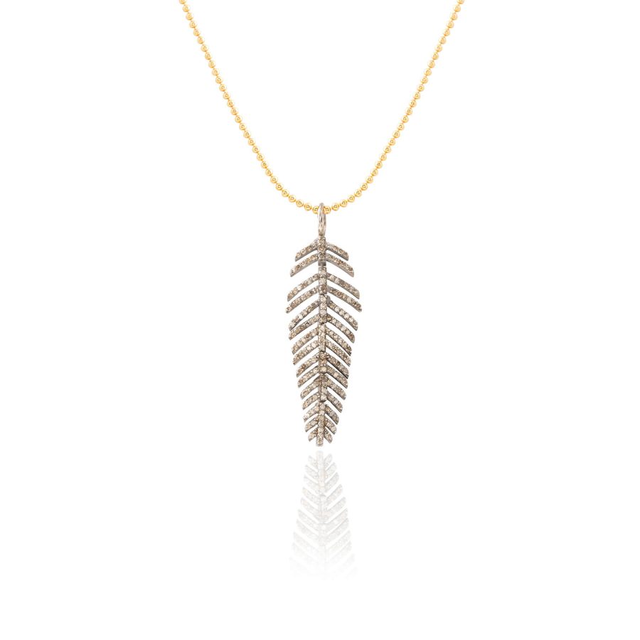 Diamond Leaf Pendant Necklace