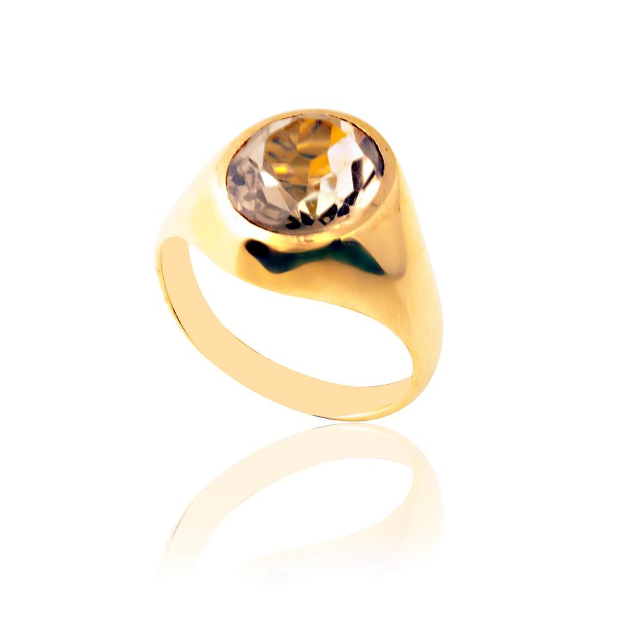 Vintage 9kt Gold Smokey Quartz Ring