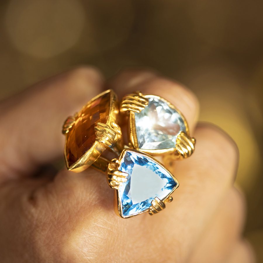 Topaz Kind Hands Ring