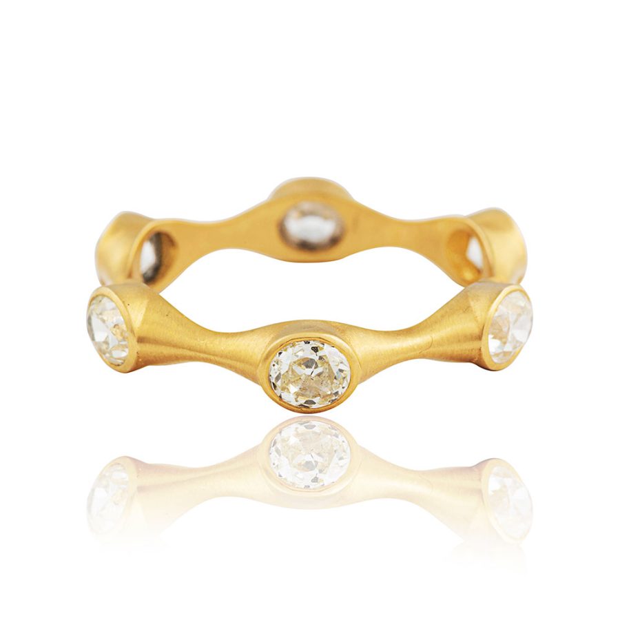18kt Gold Old Mine Cut Diamond Eternity Ring