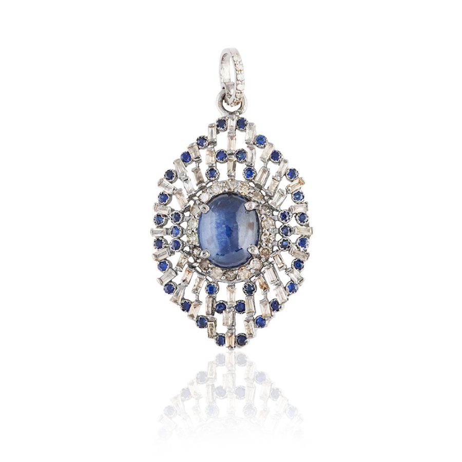1920's Art Deco Sapphire & Diamond Pendant