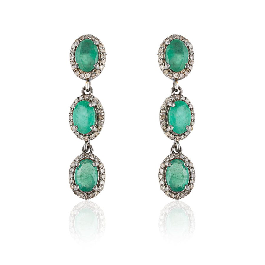 Simple Emerald Drop Earrings