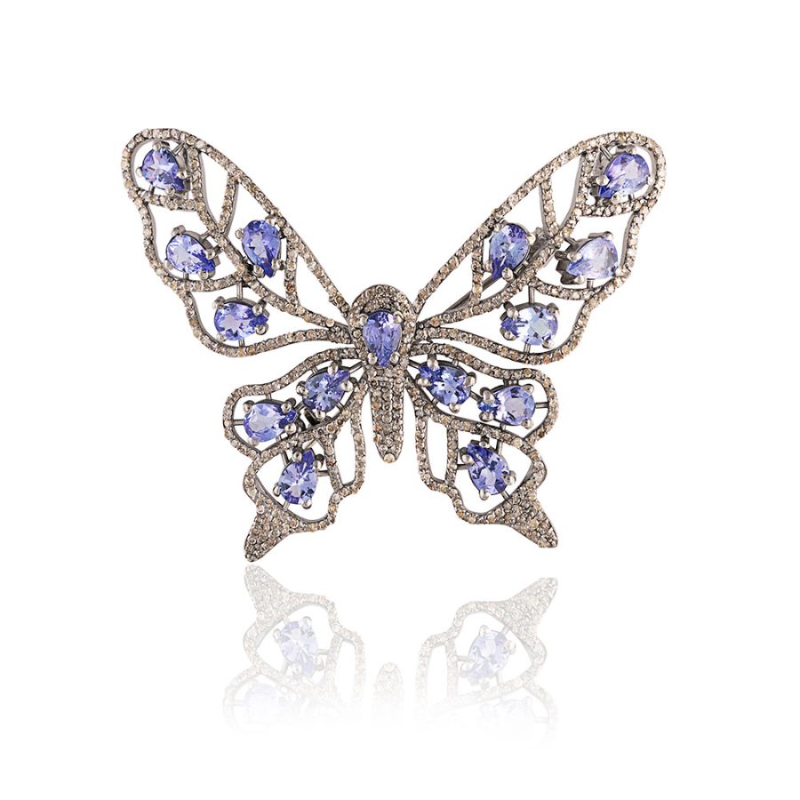 Tanzanite & Diamond Brooch Pendant