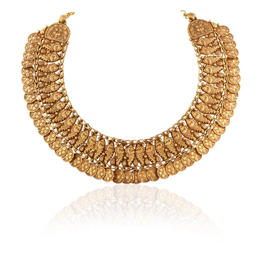 Heritage Bird & Floral Coin Detailed Neckpiece