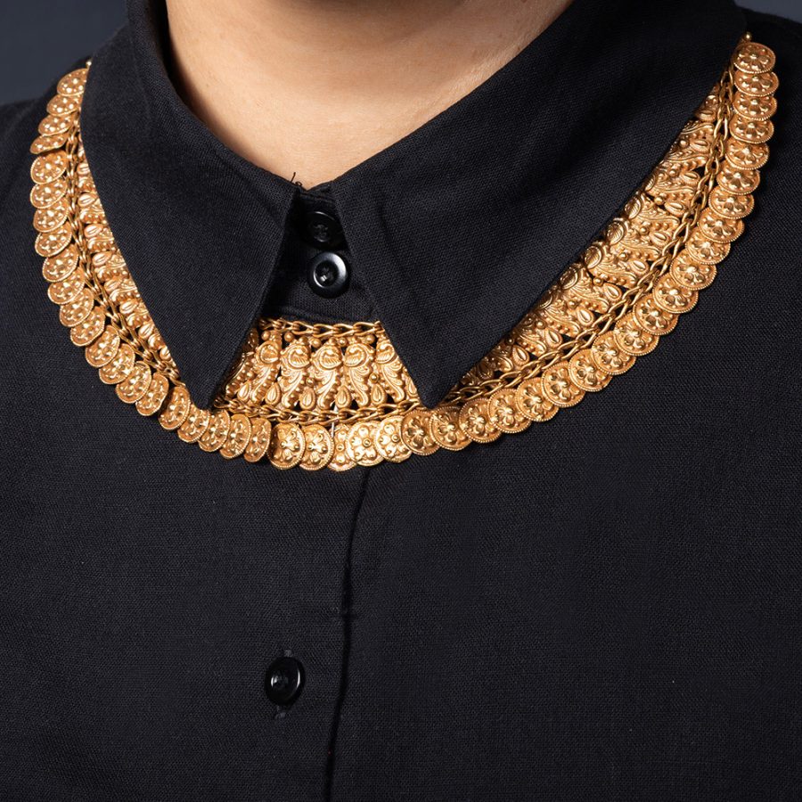 Heritage Bird & Floral Coin Detailed Neckpiece