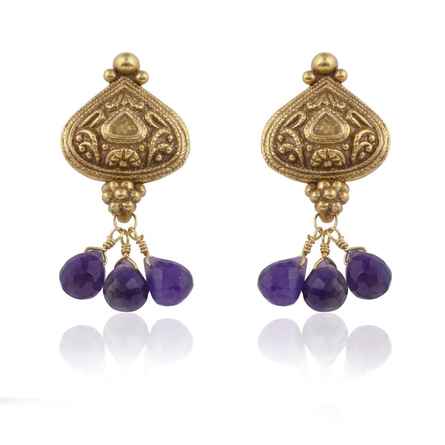 Heritage Purple Amethyst Stud Earrings