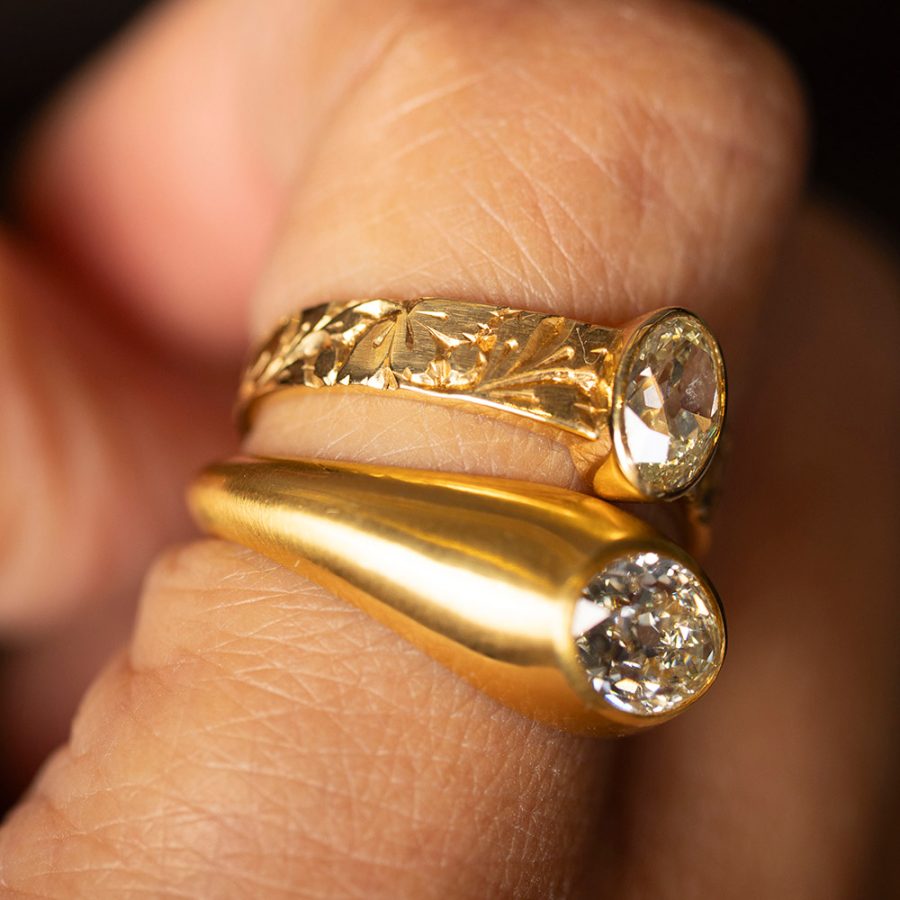 Heirloom 15th Century Old Mine Cut Ring Band