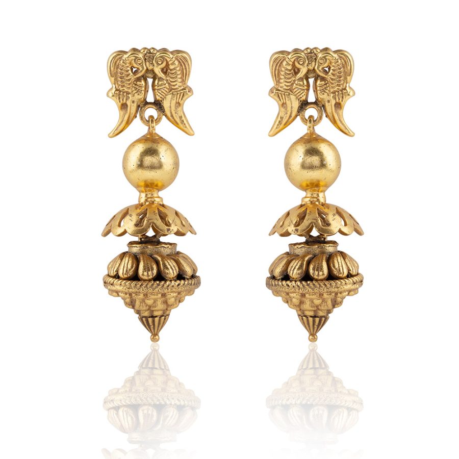9th Century Temple & Bird Earrings