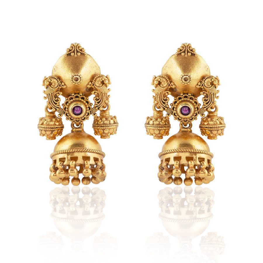 9th Century Antique Temple Jumkhi Earrings