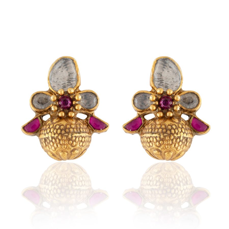 Antique Amulet Crystal Stud Earrings