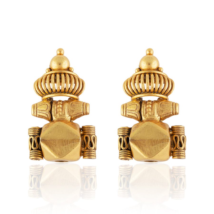 Antique Amulet & Grid Earrings