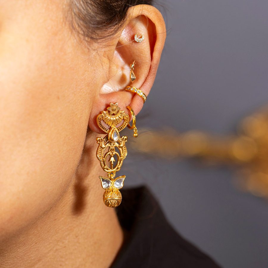 Heritage Renaissance Earrings with Amulet Detailing