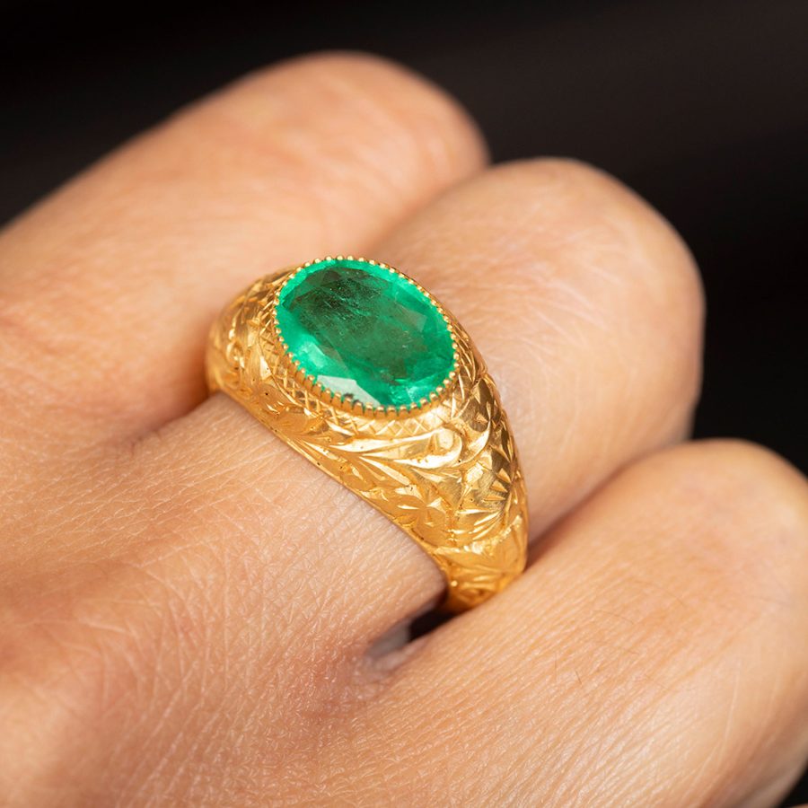 Heirloom 15th Century Emerald Ring Band