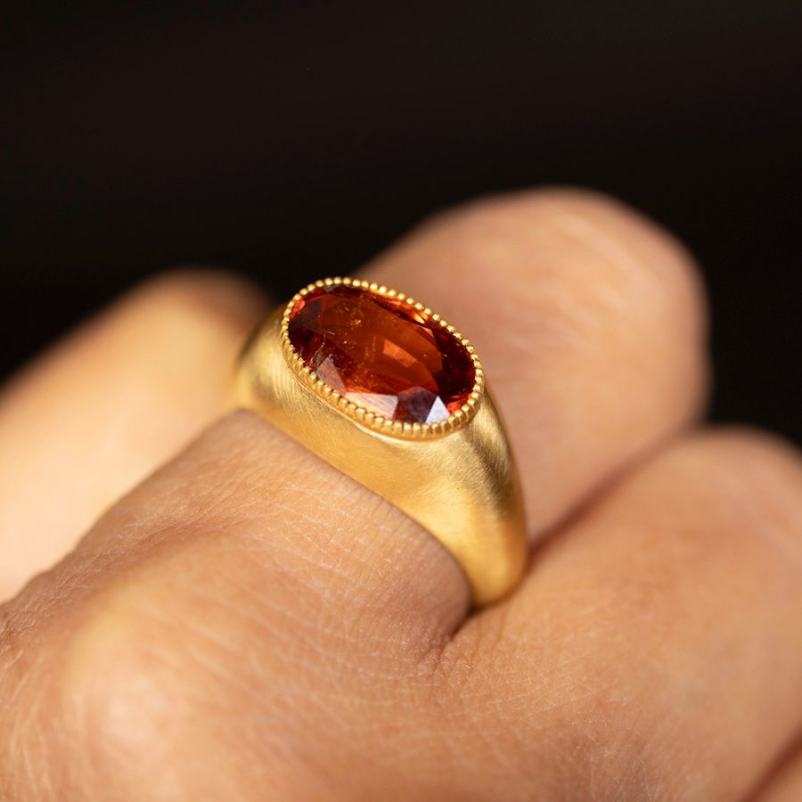 Heirloom Hessonite Garnet Ring