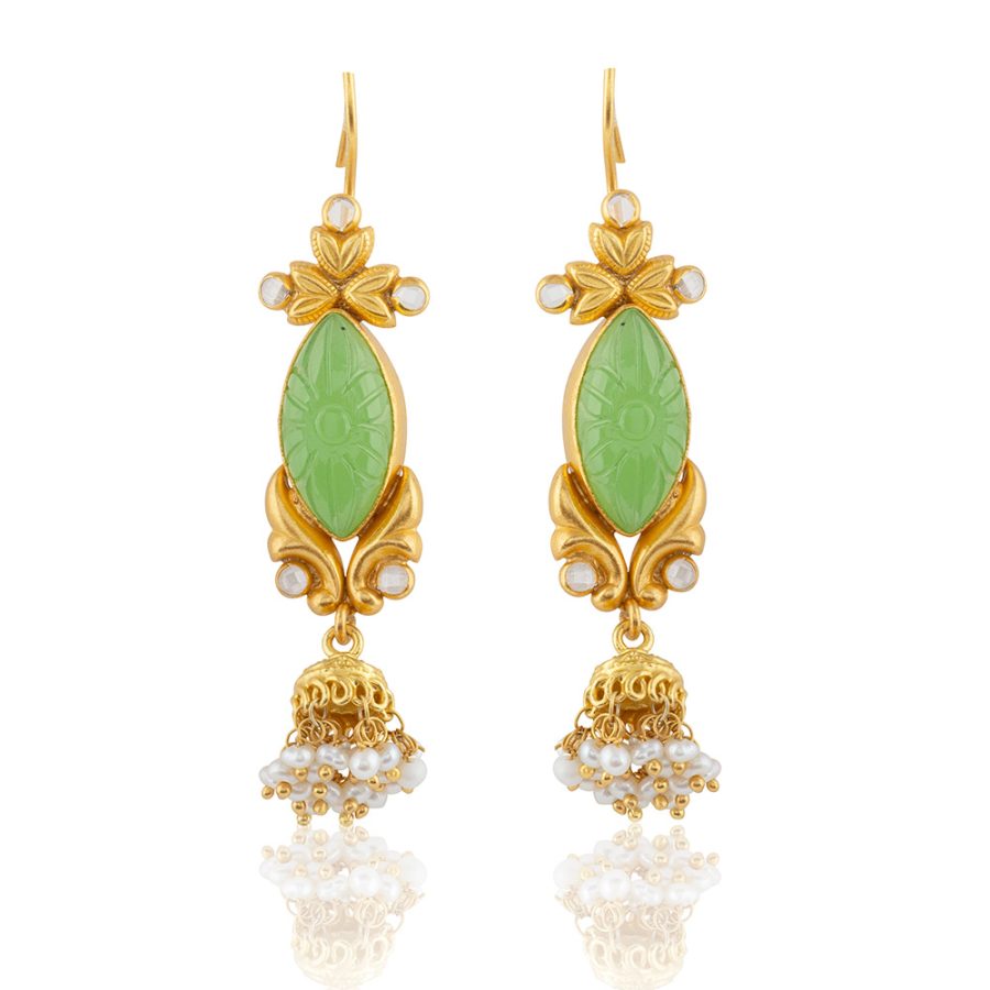 Heritage Green Onyx & Pearl Evil Eye Drop Earrings