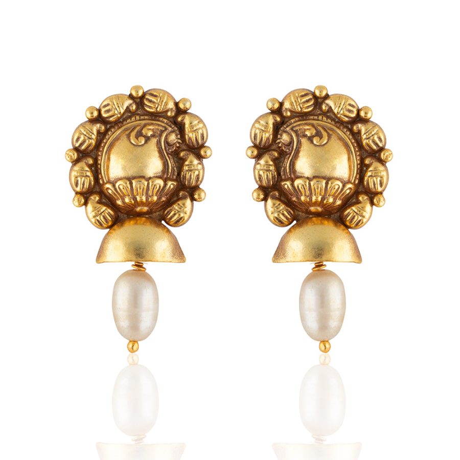 Heritage Paisley Drop Pearl Earrings