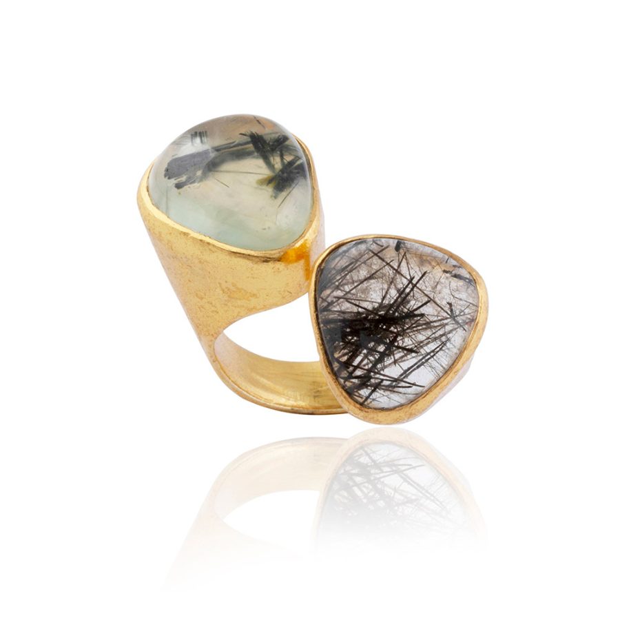 Adjustable Rutilated Quartz Ring