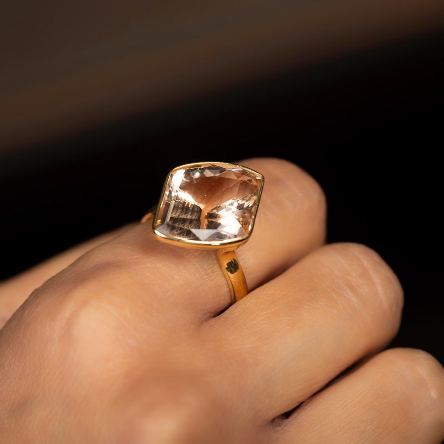 18kt Gold Heirloom Imperial Topaz Ring
