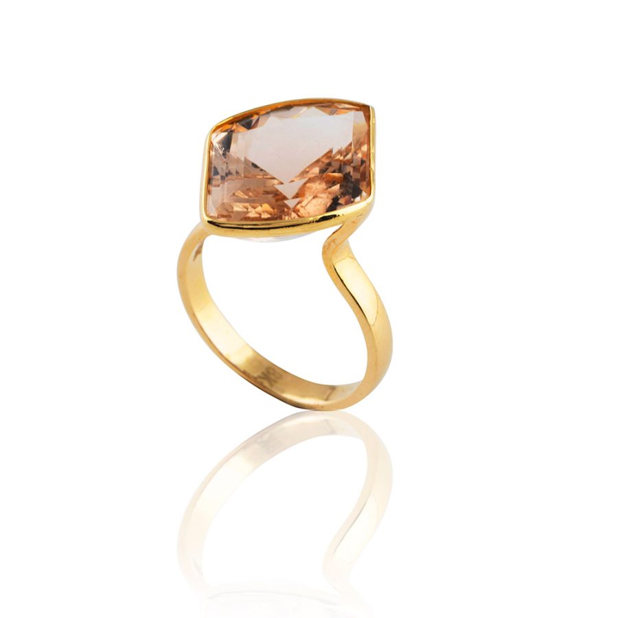 18kt Gold Heirloom Imperial Topaz Ring