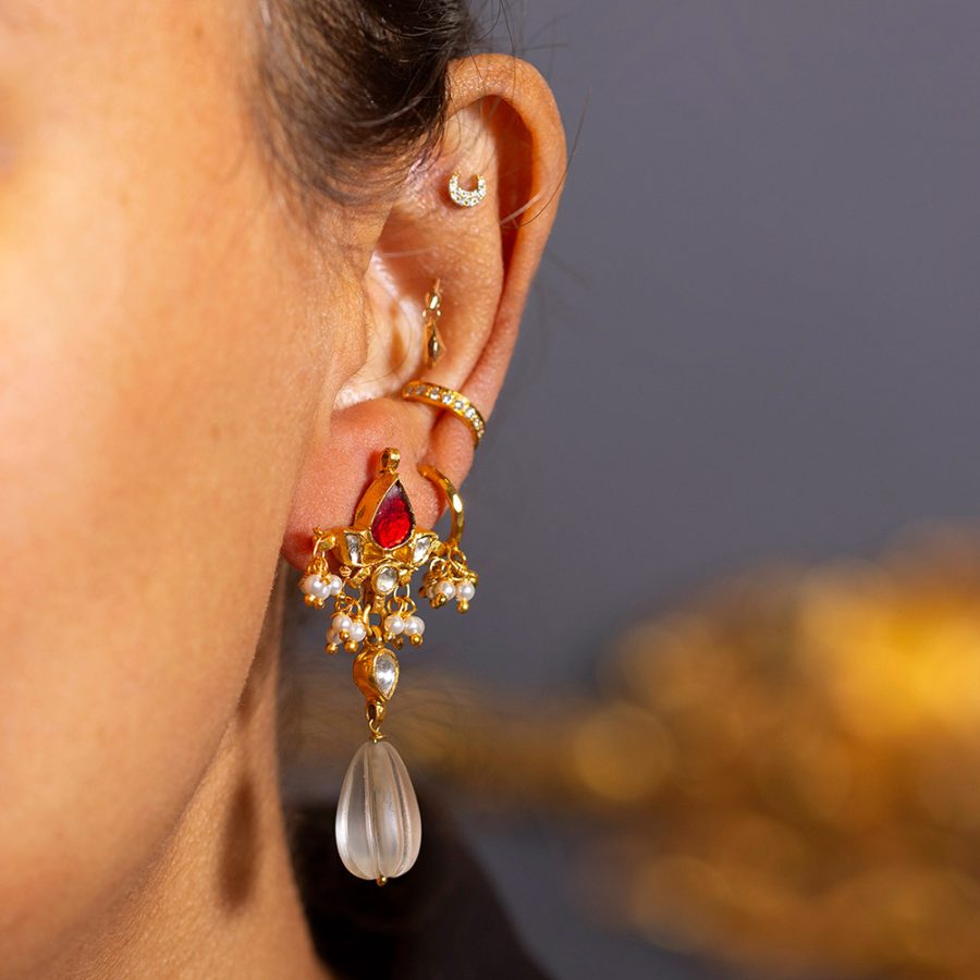 Crystal Quartz & Pearl Heritage Earrings