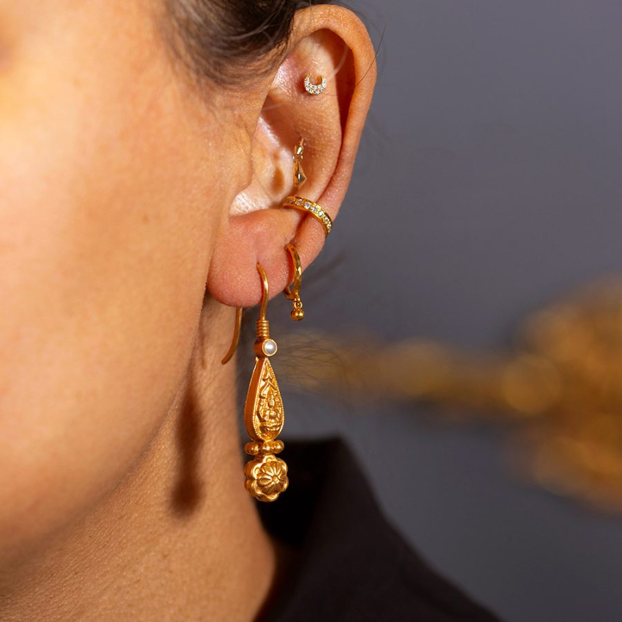 Heritage Goddess Laxmi Drop Earrings