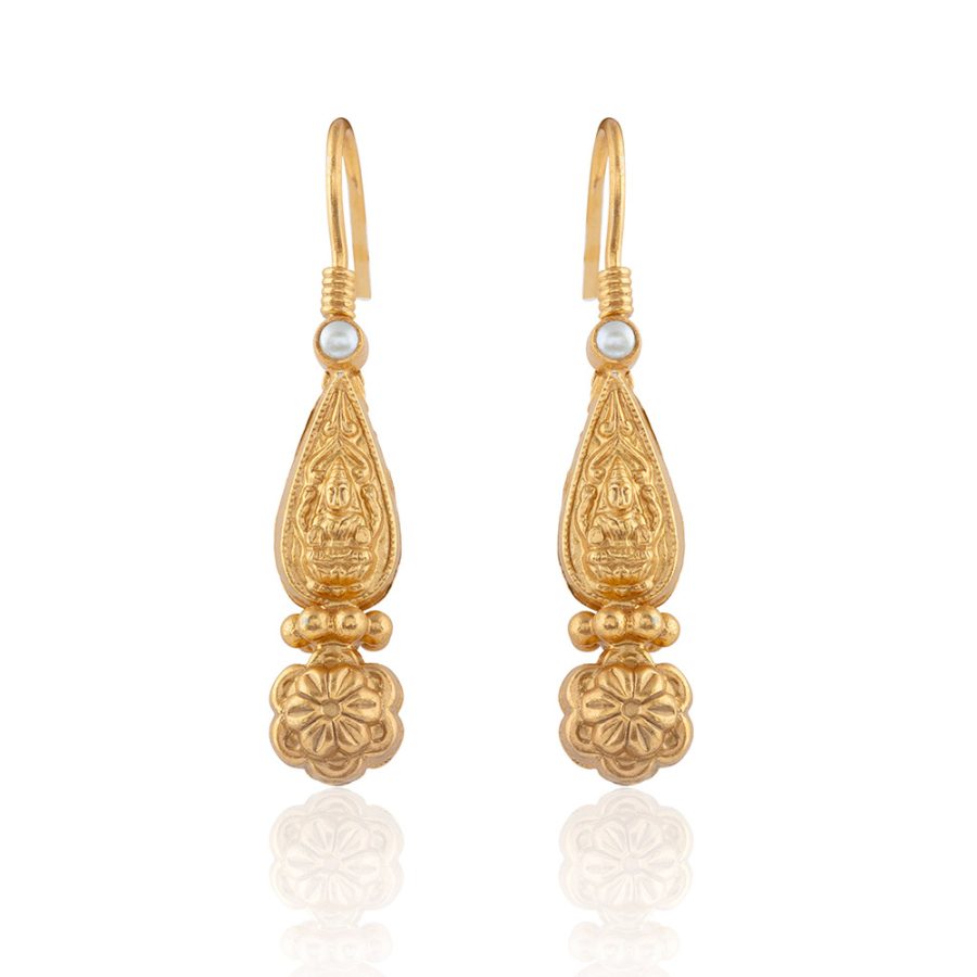 Heritage Goddess Laxmi Drop Earrings