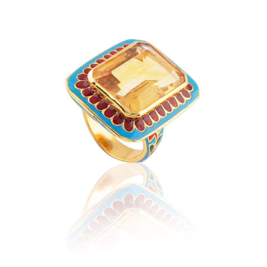Regal Citrine Enamel Ring