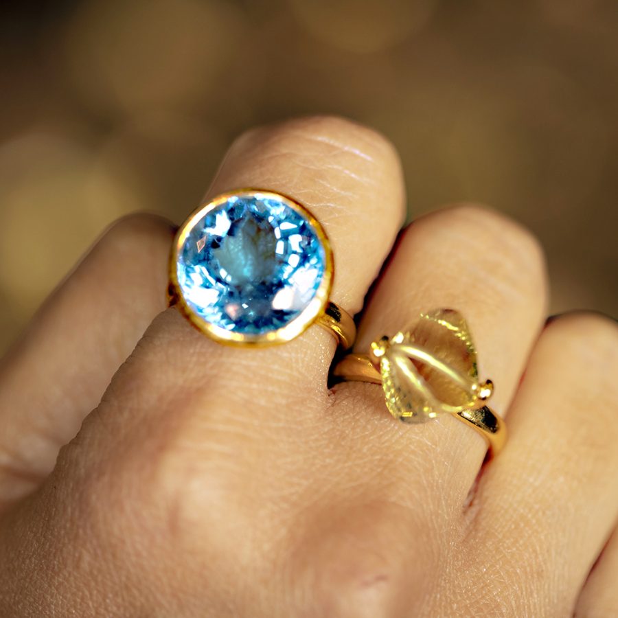 Rotating Topaz Ring
