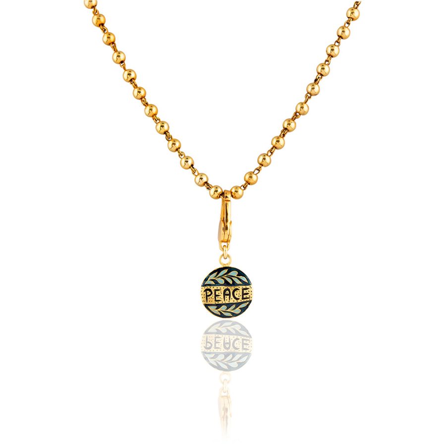 Enamel Peace & Faith Reversible Pendant Necklace