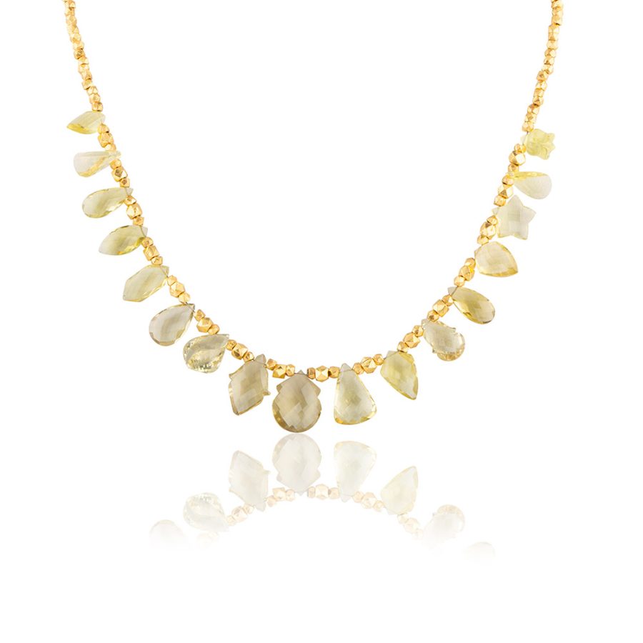 Carved Lemon Quartz Neckpiece