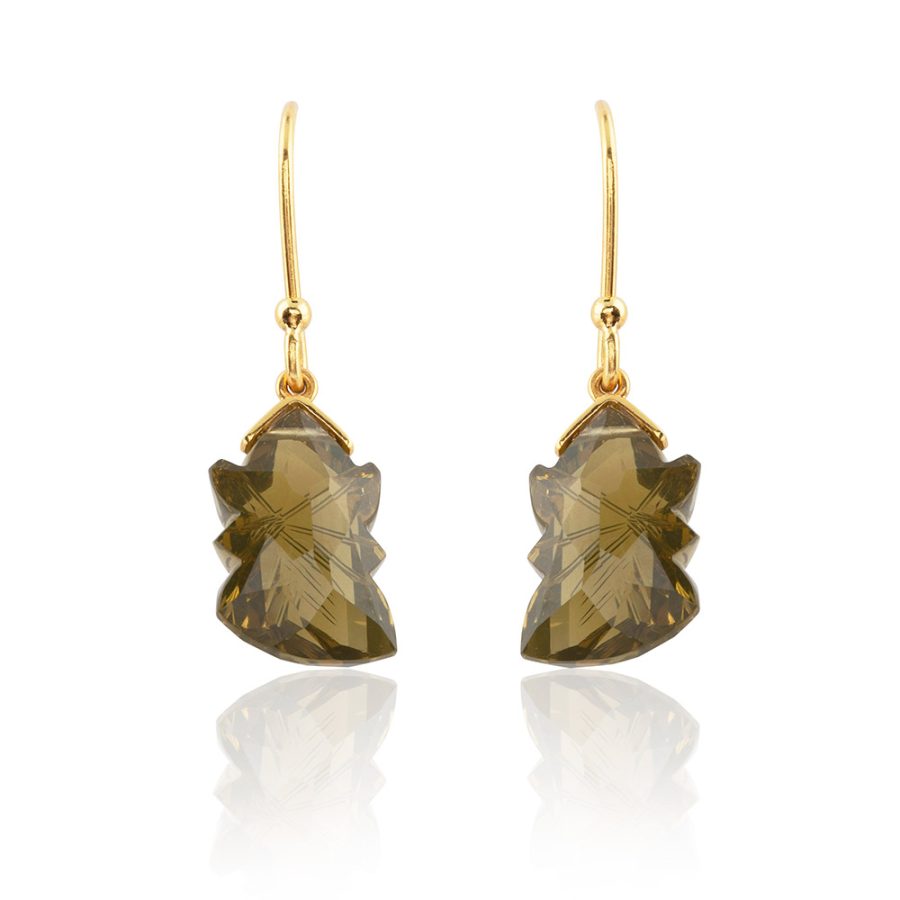 Simple Carved Quartz Earrings