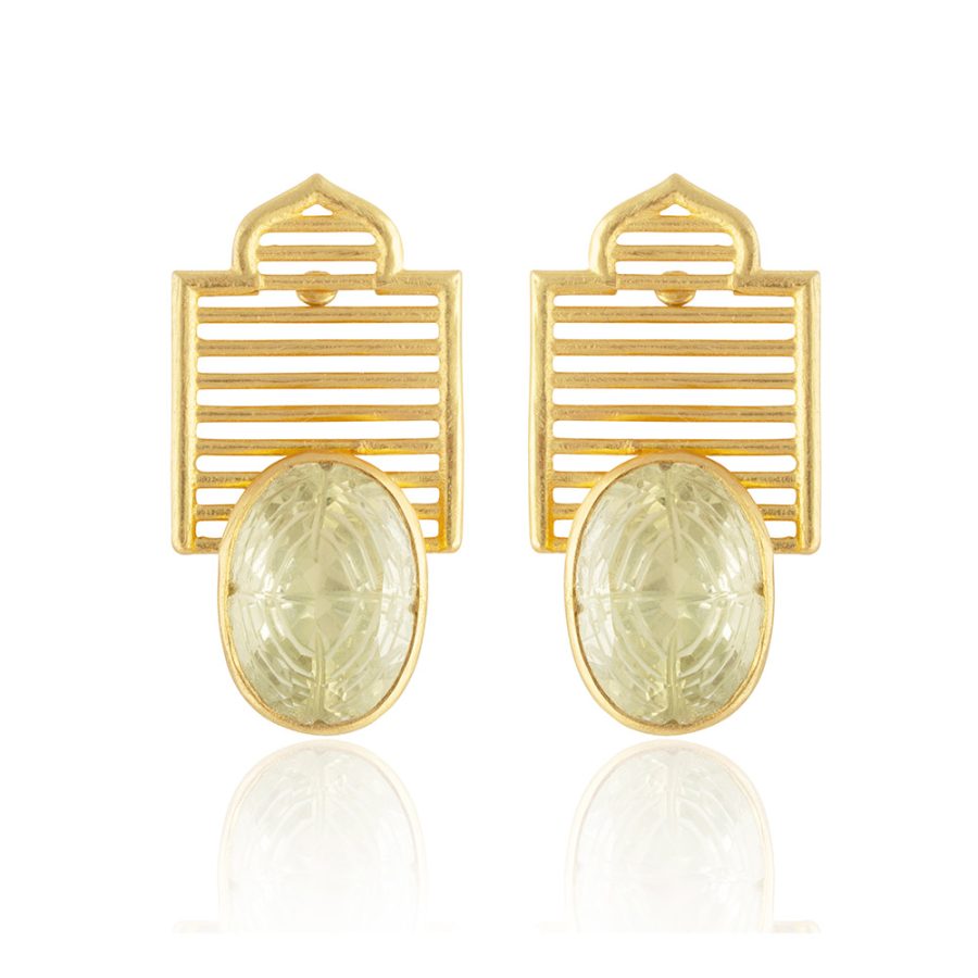 Grid Palace Quartz Earrings